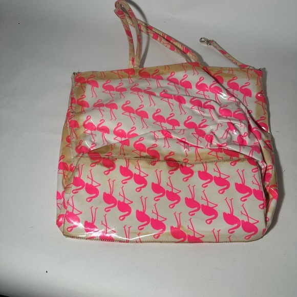 Kate Spade Pink and White Tote with Playful Flamingo Design - Picture 4 of 5